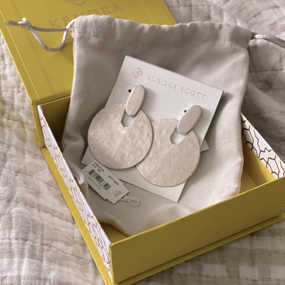 Kendra Scott Hammered Metal Silver Earrings